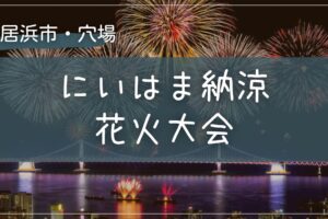 2025年 にいはま納涼花火大会の穴場の場所をこっそり教えます