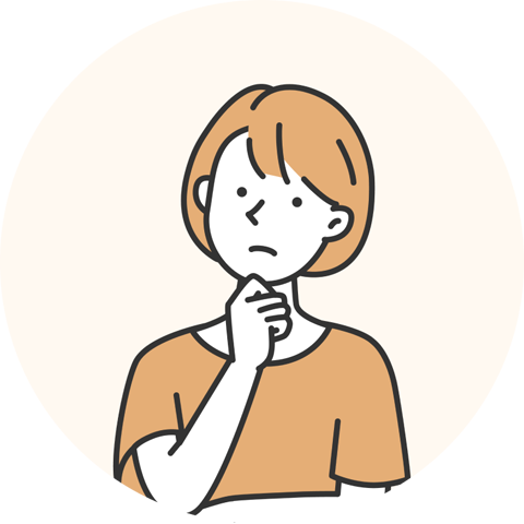 頬杖をついて悩む女性のイラスト
